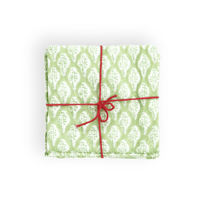 Serviettes de table x4 Primevere Jade - Suzette