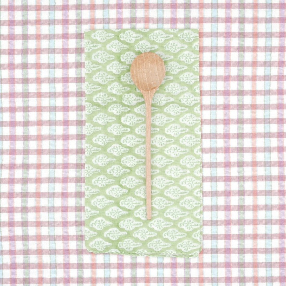 Serviettes de table x4 Primevere Jade - Suzette