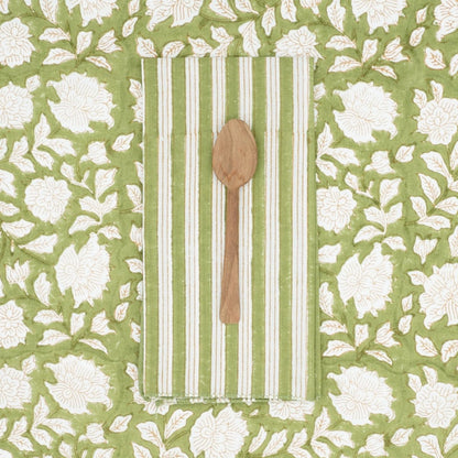 Serviettes de table x4 Salem Olive - Suzette à table