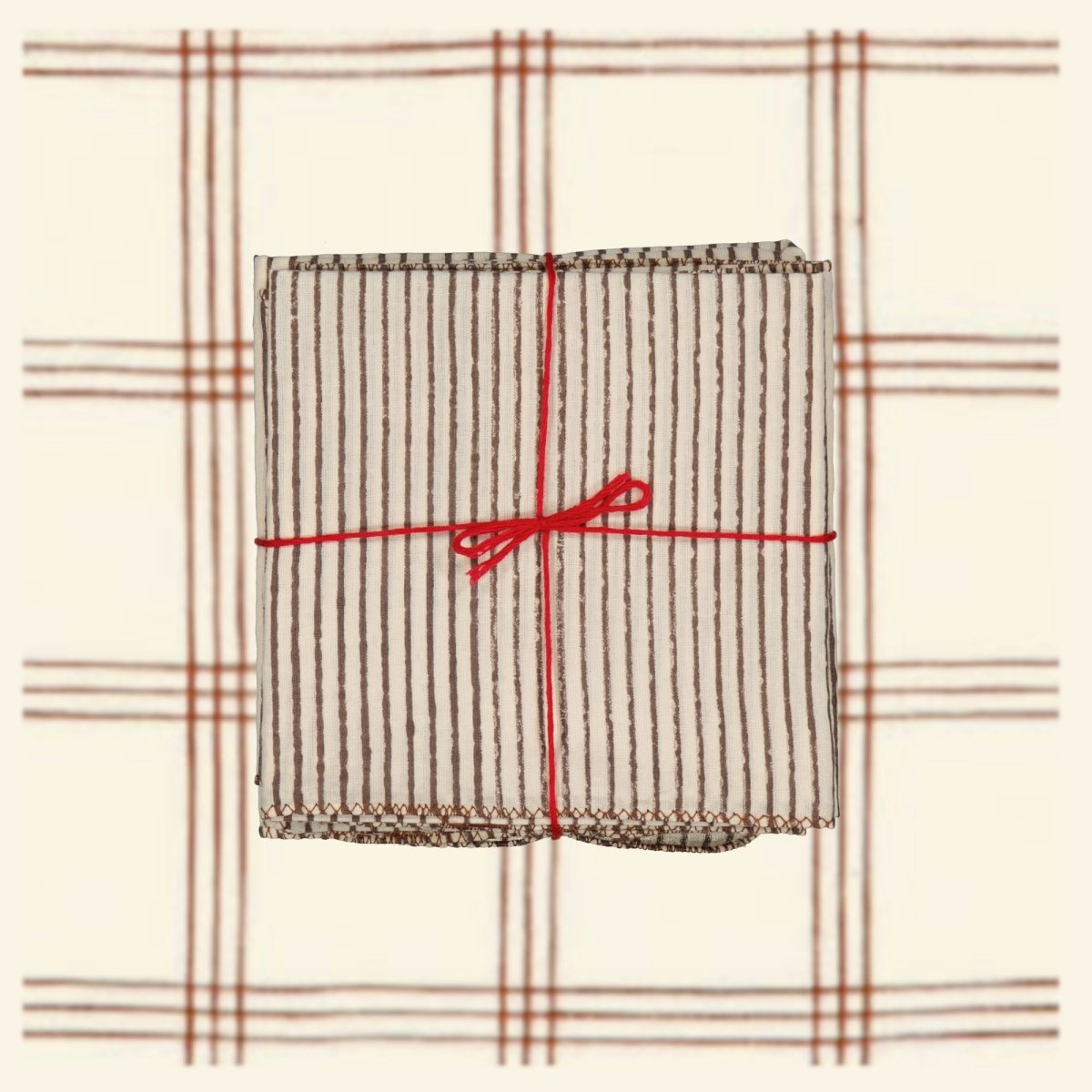 Serviettes de table x4 Stripe Ecureuil - Suzette à table