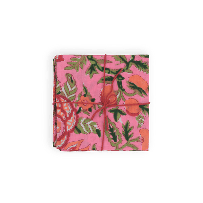 Serviettes de table x4 Zinnia Rose - Suzette
