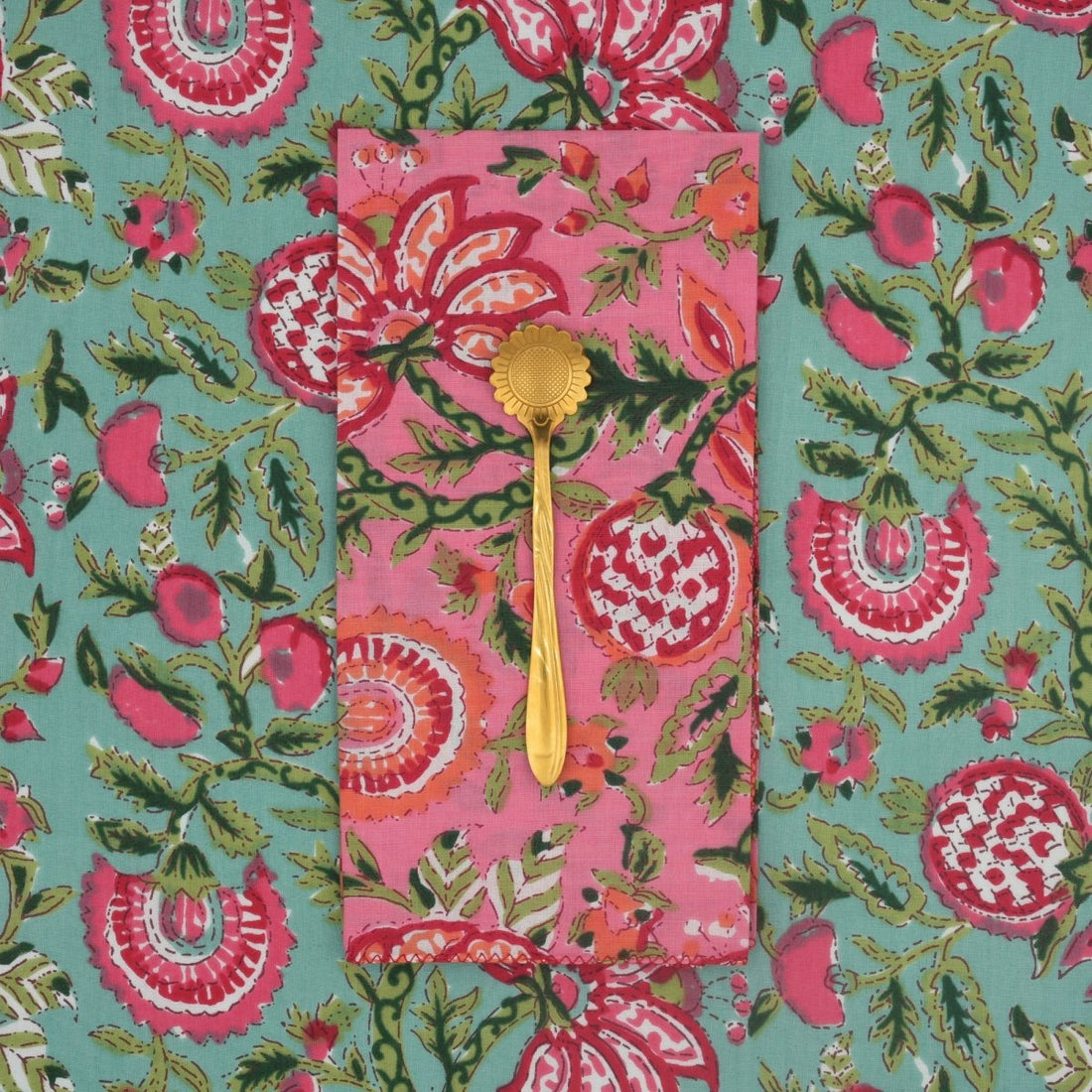 Serviettes de table x4 Zinnia Rose - Suzette