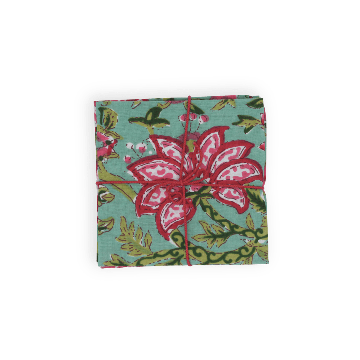 Serviettes de table x4 Zinnia Turquoise - Suzette